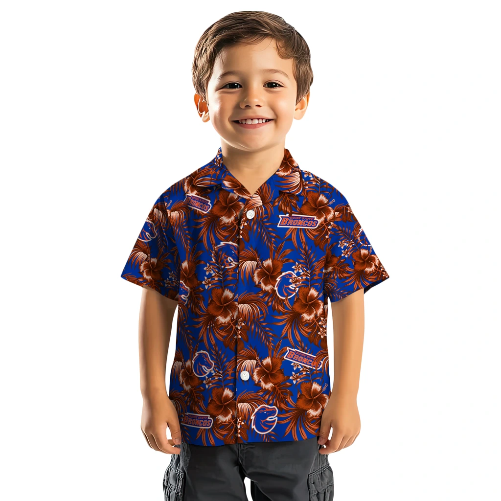 Boise State Broncos Hawaiian Shirt - Hibiscus Exotic boise state broncos hibiscus exotic orange hawaiian shirts top rated