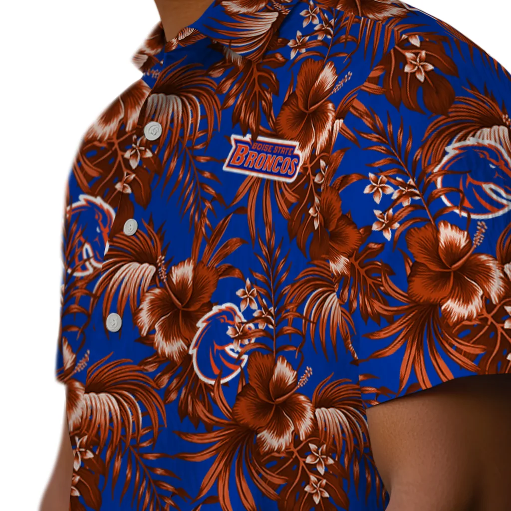 Boise State Broncos Hawaiian Shirt - Hibiscus Exotic boise state broncos hibiscus exotic orange hawaiian shirts trendy
