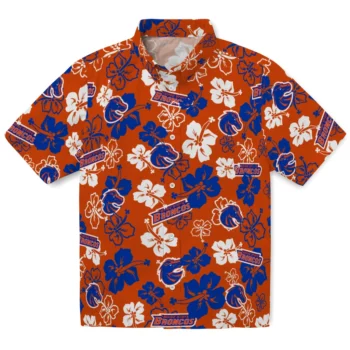 boise state broncos hibiscus bloom orange hawaiian shirts best selling