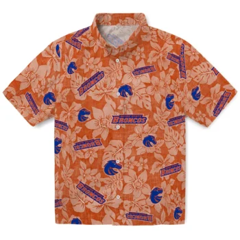 boise state broncos hibiscus oasis orange hawaiian shirts best selling