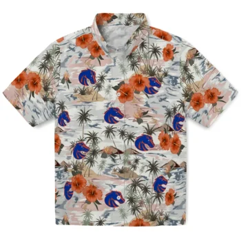 boise state broncos hibiscus seaside white hawaiian shirts best selling