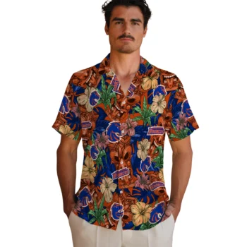 boise state broncos tiki jungle orange hawaiian shirts fashion forward