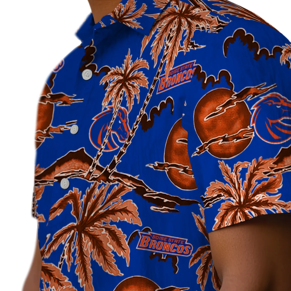 Boise State Broncos Hawaiian Shirt - Palm Sunset boise state broncos palm sunset hawaiian shirts trendy