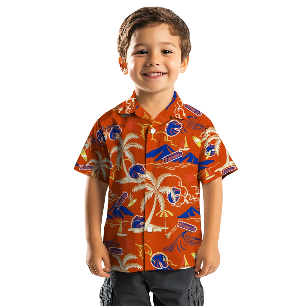 Boise State Broncos Hawaiian Shirt - Palm Tree Island boise state broncos palm tree island orange hawaiian shirts top rated