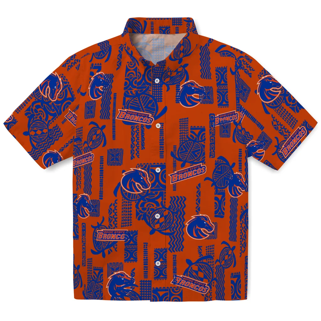 Boise State Broncos Hawaiian Shirt - Turtle Lines boise state broncos turtle lines orange hawaiian shirts best selling