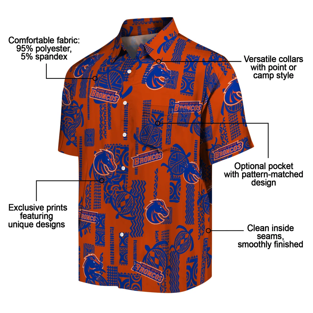 Boise State Broncos Hawaiian Shirt - Turtle Lines boise state broncos turtle lines orange hawaiian shirts new arrival