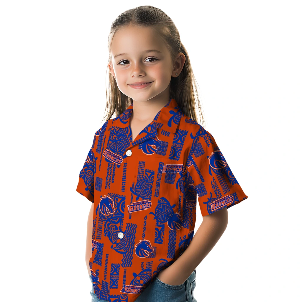 Boise State Broncos Hawaiian Shirt - Turtle Lines boise state broncos turtle lines orange hawaiian shirts premium grade