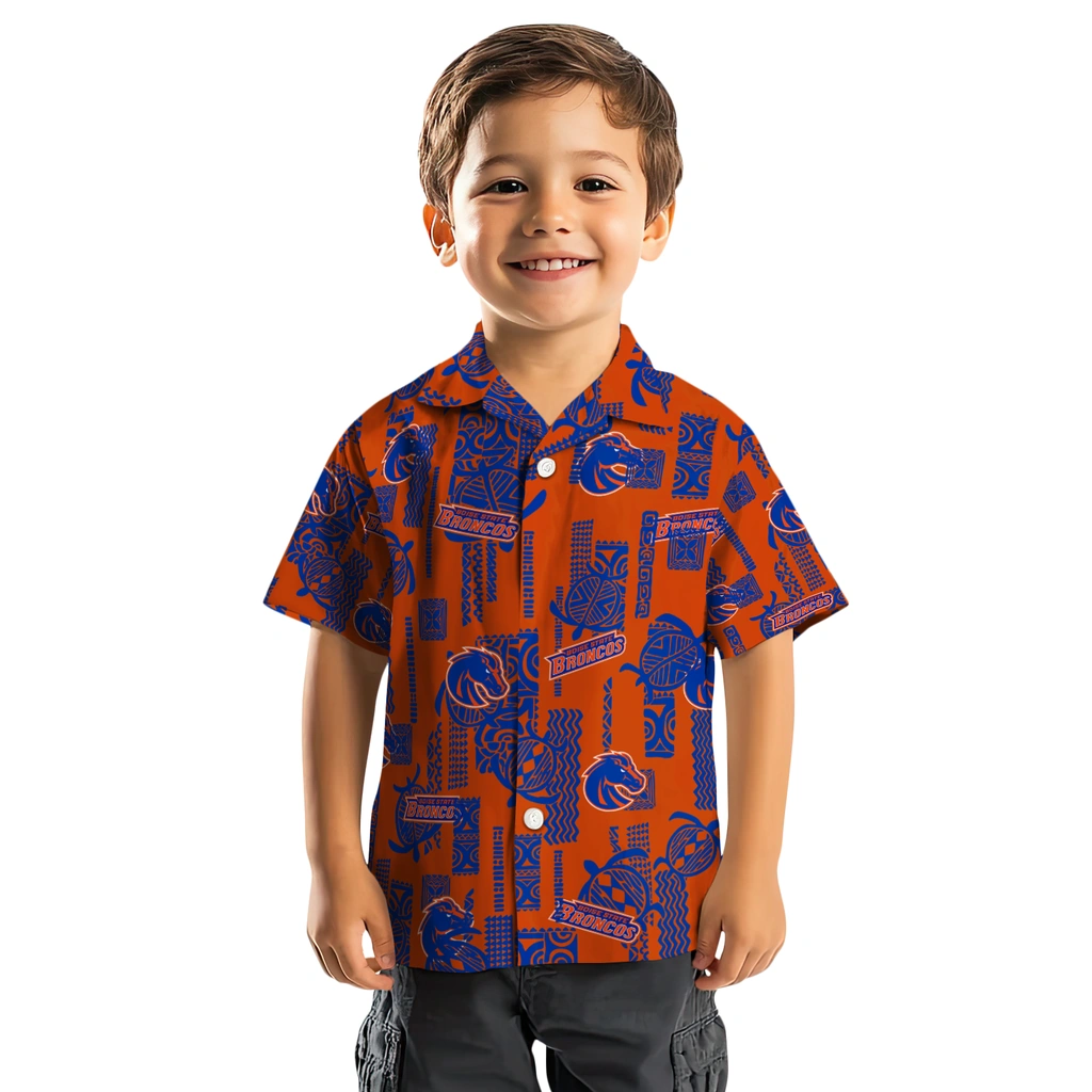 Boise State Broncos Hawaiian Shirt - Turtle Lines boise state broncos turtle lines orange hawaiian shirts top rated