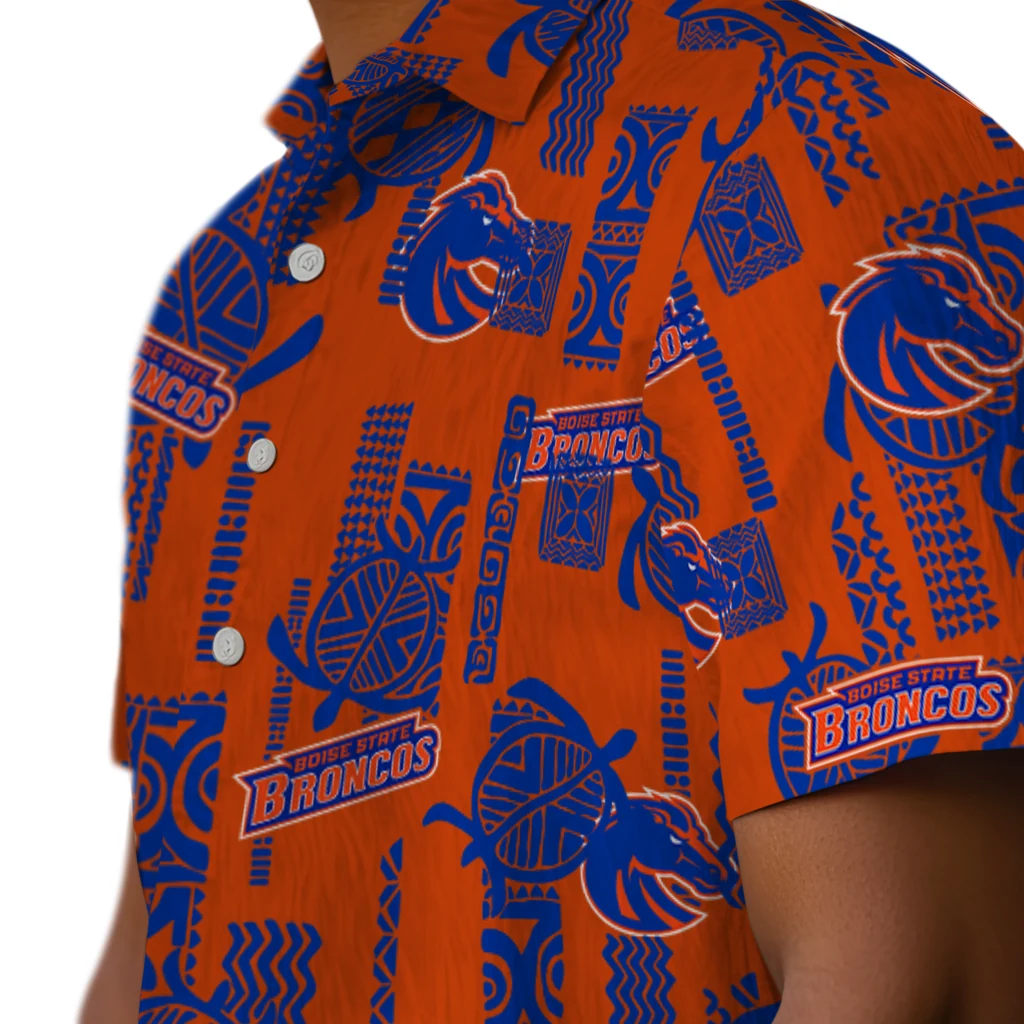 Boise State Broncos Hawaiian Shirt - Turtle Lines boise state broncos turtle lines orange hawaiian shirts trendy