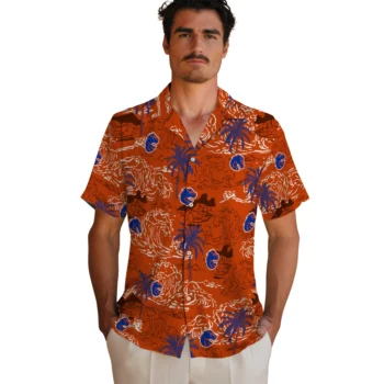 boise state broncos wave palm orange hawaiian shirts fashion forward