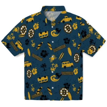 boston bruins beach vibe navy hawaiian shirts best selling