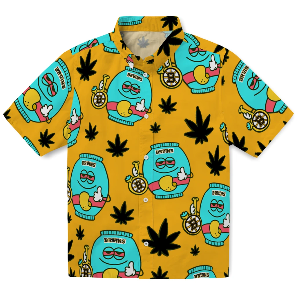 Boston Bruins Hawaiian Shirt - Chill Vibe boston bruins bong smile gold hawaiian shirts best selling