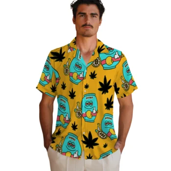 boston bruins bong smile gold hawaiian shirts fashion forward