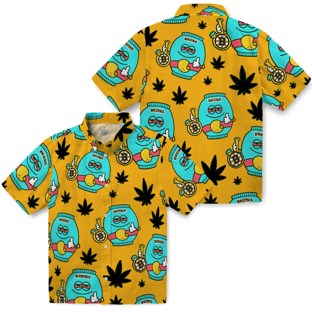 Boston Bruins Hawaiian Shirt - Chill Vibe boston bruins bong smile gold hawaiian shirts high quality
