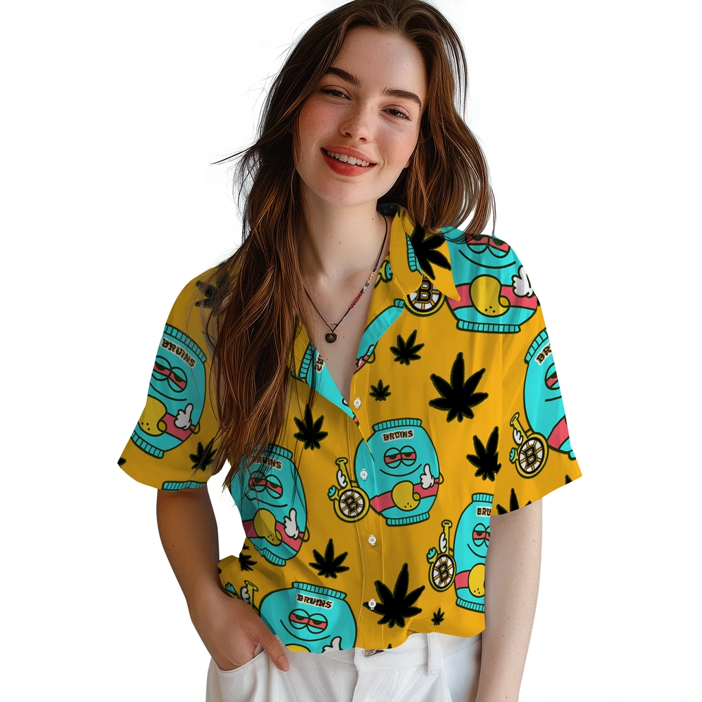 Boston Bruins Hawaiian Shirt - Chill Vibe boston bruins bong smile gold hawaiian shirts latest model