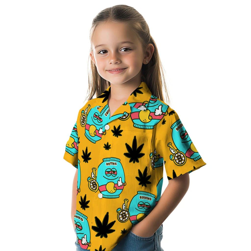 Boston Bruins Hawaiian Shirt - Chill Vibe boston bruins bong smile gold hawaiian shirts premium grade
