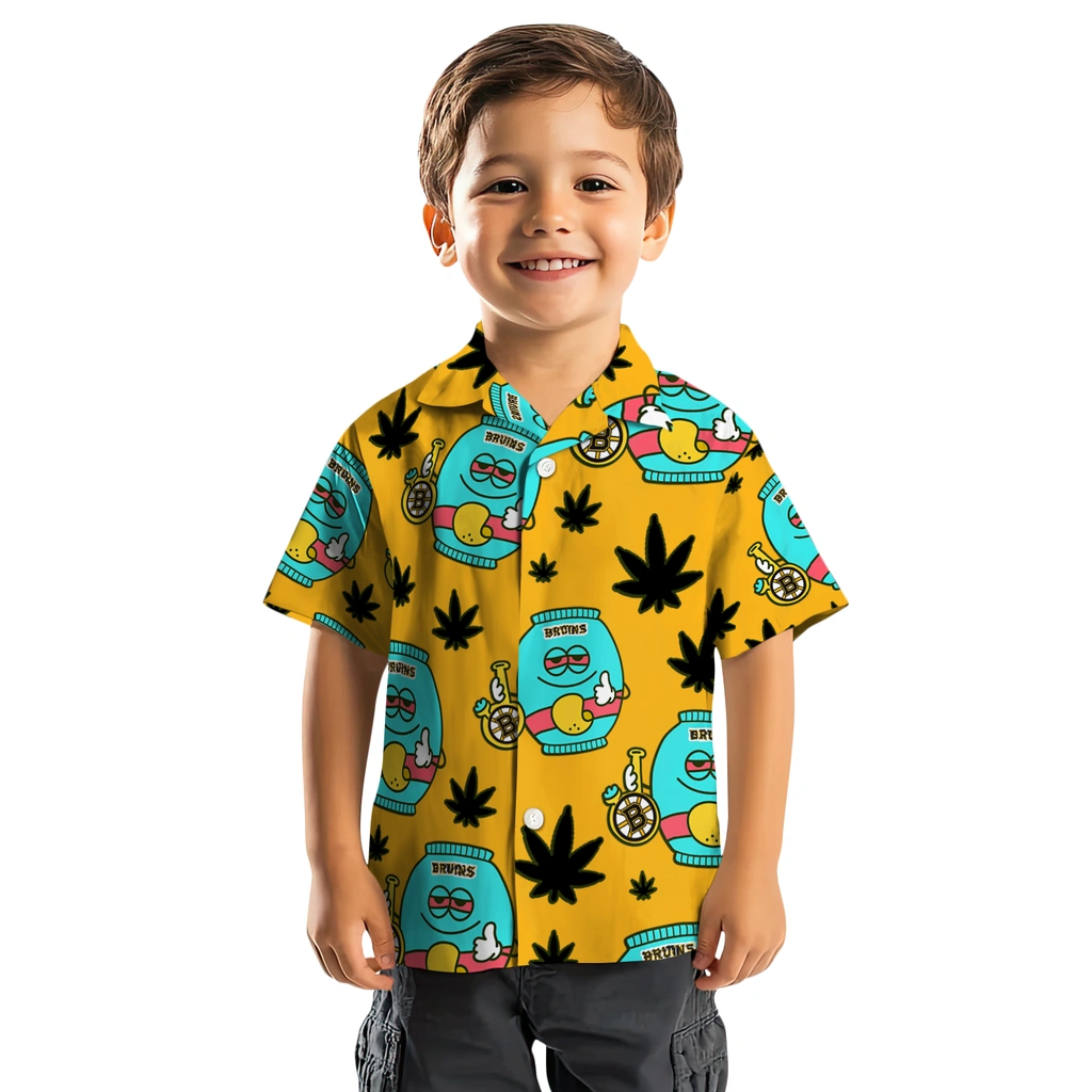 Boston Bruins Hawaiian Shirt - Chill Vibe boston bruins bong smile gold hawaiian shirts top rated