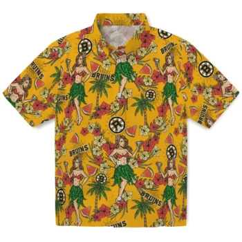 boston bruins hawaiian girls design gold hawaiian shirts best selling