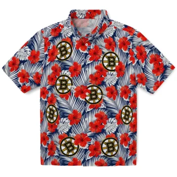 boston bruins hibiscus fiesta red royal blue hawaiian shirts best selling