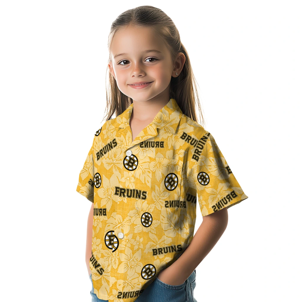 Boston Bruins Hawaiian Shirt - Hibiscus Oasis boston bruins hibiscus oasis gold hawaiian shirts premium grade