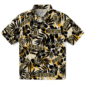 boston bruins hibiscus overlay hawaiian shirts best selling