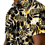 Boston Bruins Hawaiian Shirt – Hibiscus Overlay
