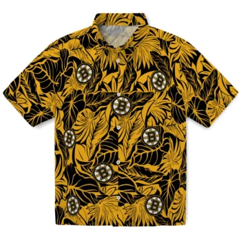 boston bruins monstera layer gold hawaiian shirts best selling