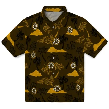 boston bruins palm and clouds gold hawaiian shirts best selling