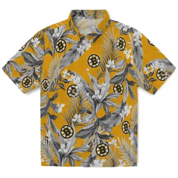 boston bruins palm leaves gold hawaiian shirts best selling