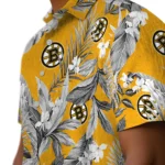 Boston Bruins Hawaiian Shirt – Palm Leaves