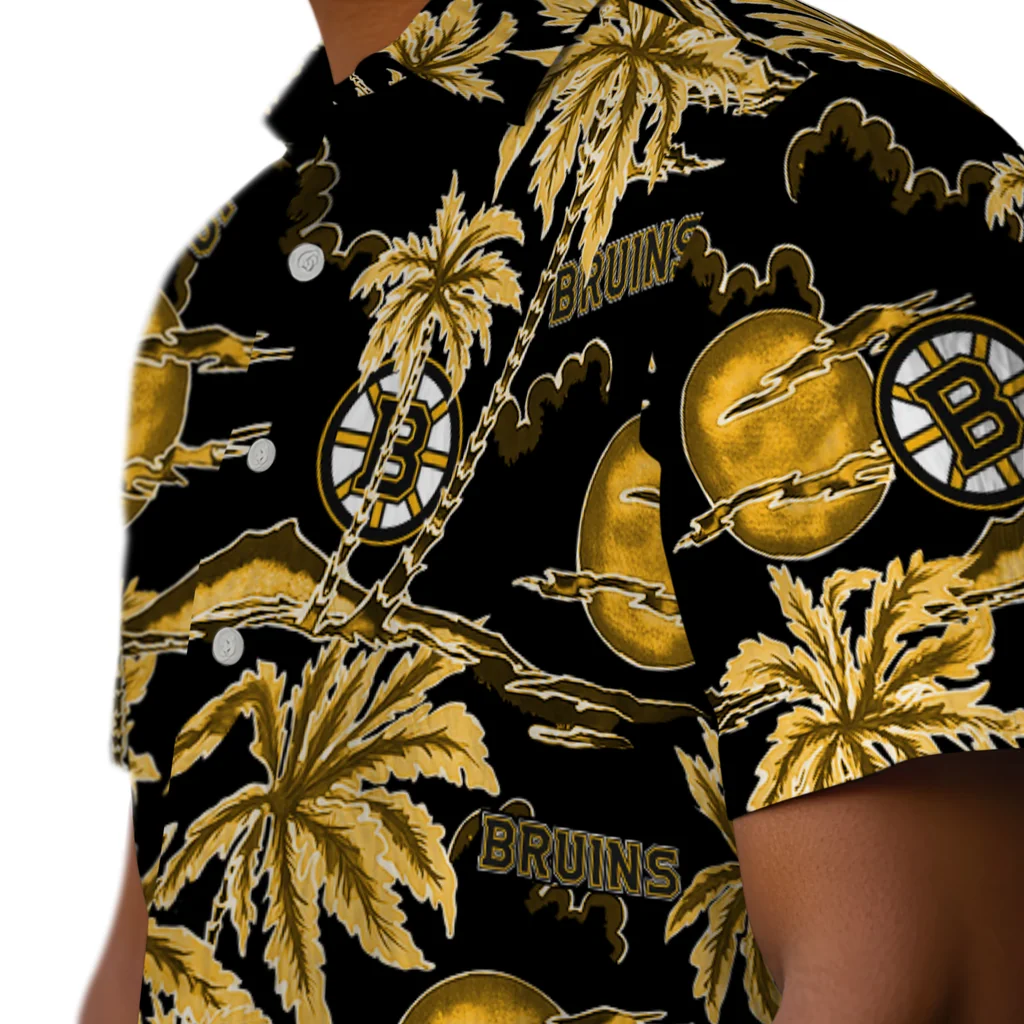 Boston Bruins Hawaiian Shirt - Palm Sunset boston bruins palm sunset hawaiian shirts trendy