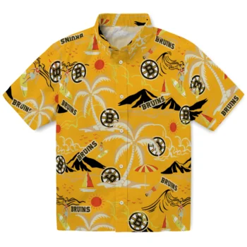 boston bruins palm tree island gold hawaiian shirts best selling