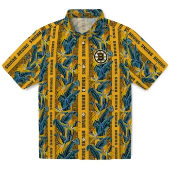boston bruins paradise vines gold hawaiian shirts best selling
