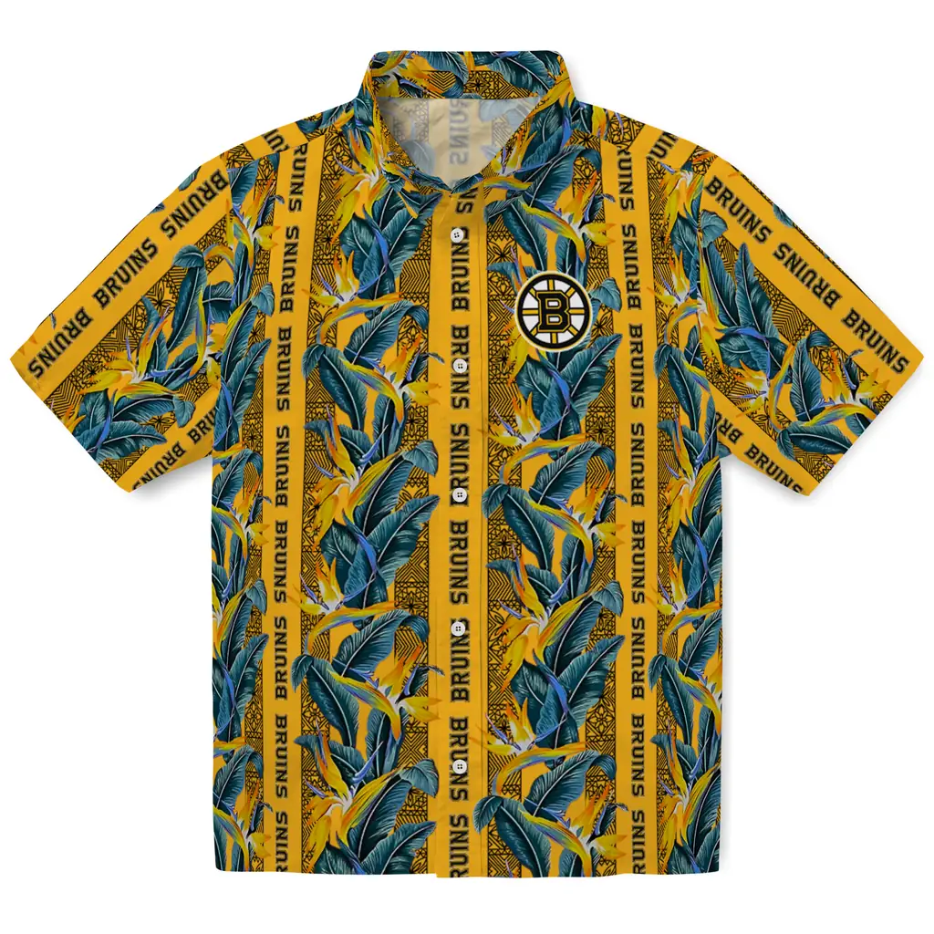 Boston Bruins Hawaiian Shirt - Paradise Vines boston bruins paradise vines gold hawaiian shirts best selling