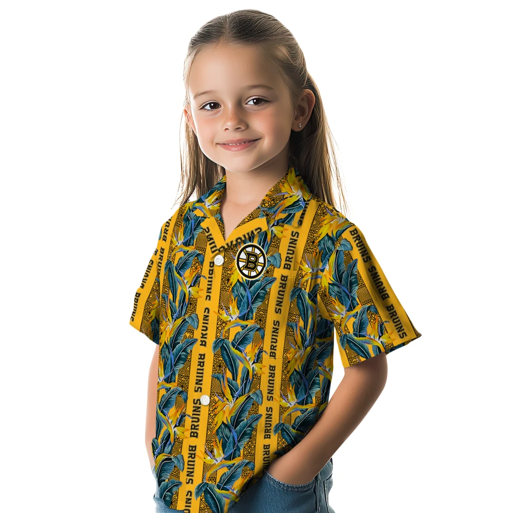 Boston Bruins Hawaiian Shirt - Paradise Vines boston bruins paradise vines gold hawaiian shirts premium grade