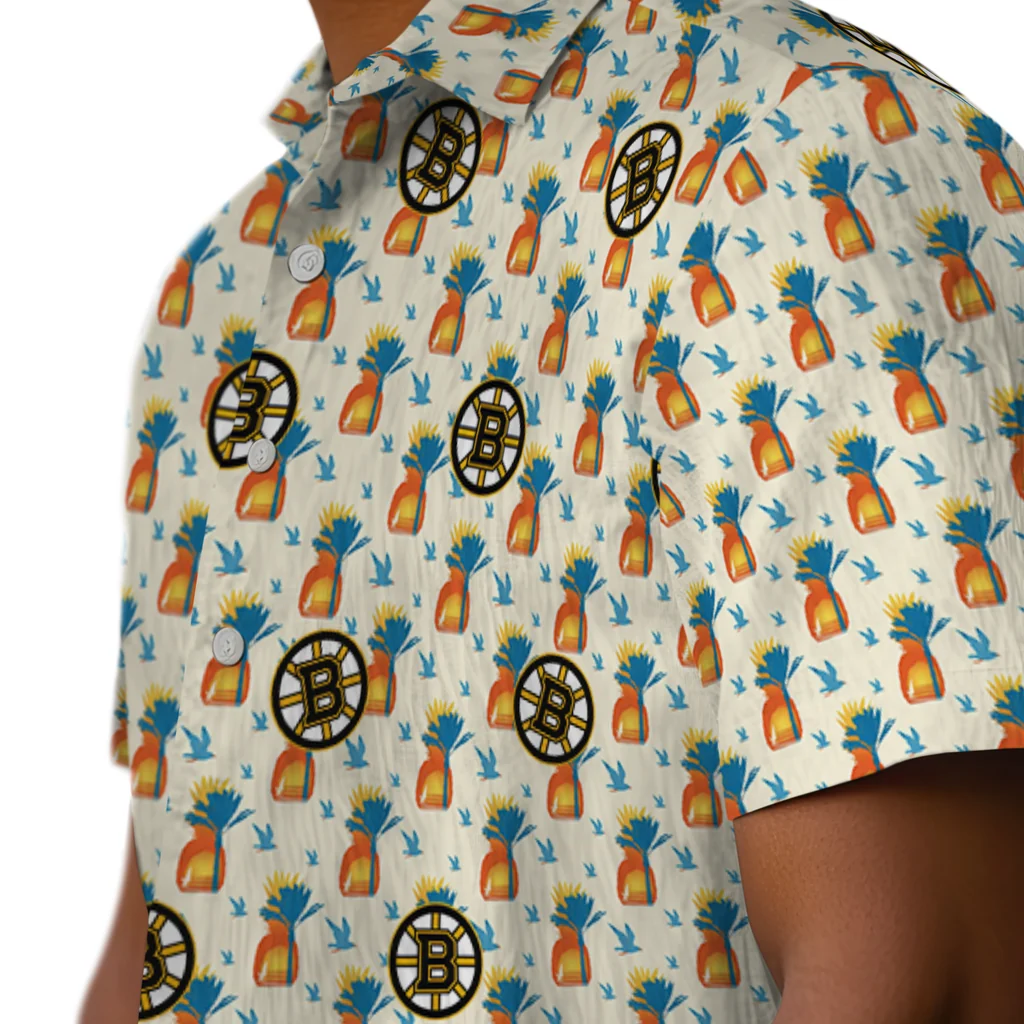 Boston Bruins Hawaiian Shirt - Pineapple Delight boston bruins pineapple delight beige hawaiian shirts trendy