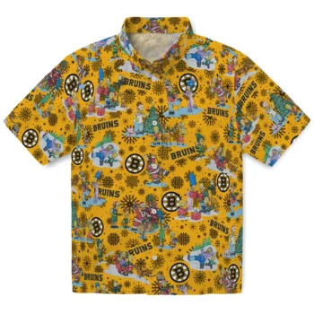 boston bruins simpsons christmas gold hawaiian shirts best selling