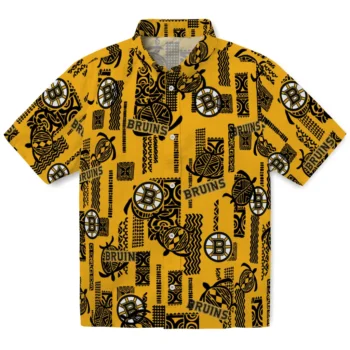 boston bruins turtle lines gold hawaiian shirts best selling