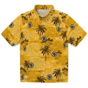 boston bruins wave palm gold hawaiian shirts best selling