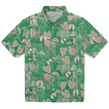 boston celtics anthurium overlay green hawaiian shirts best selling