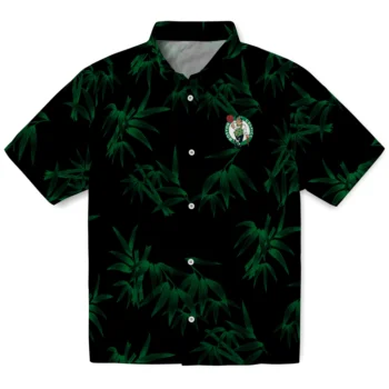 boston celtics bamboo branches green black hawaiian shirts best selling