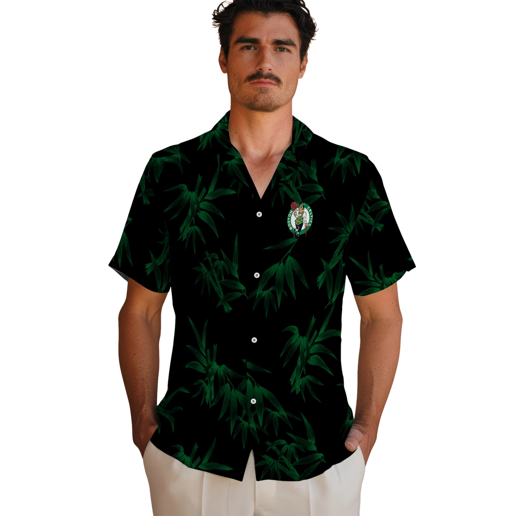 Boston Celtics Hawaiian Shirt - Bamboo Branches boston celtics bamboo branches green black hawaiian shirts fashion forward