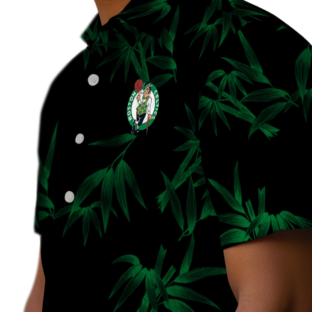 Boston Celtics Hawaiian Shirt - Bamboo Branches boston celtics bamboo branches green black hawaiian shirts trendy