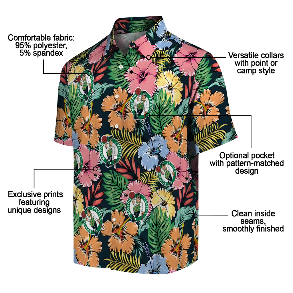 Boston Celtics Hawaiian Shirt - Brilliant Hibiscus Garden boston celtics brilliant hibiscus garden hawaiian shirts new arrival