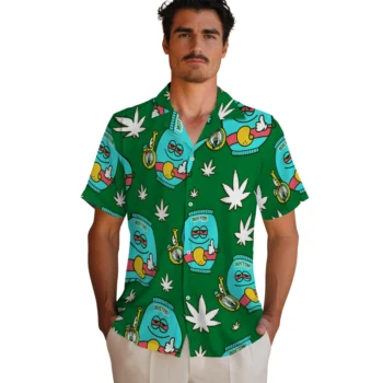 boston celtics bong smile green hawaiian shirts fashion forward