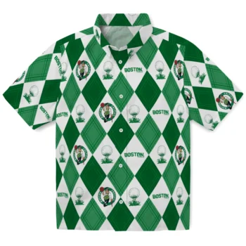 boston celtics balloon plaid green hawaiian shirts best selling