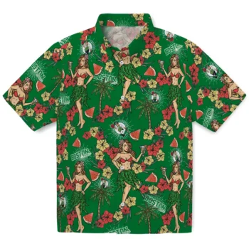 boston celtics hawaiian girls design green hawaiian shirts best selling