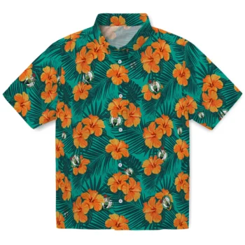 boston celtics hibiscus escape green hawaiian shirts best selling