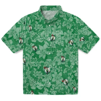 boston celtics hibiscus oasis green hawaiian shirts best selling