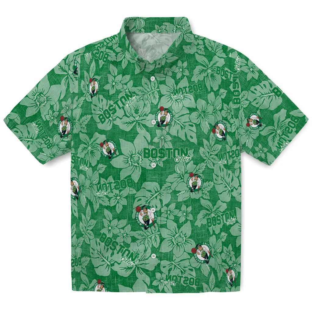 Boston Celtics Hawaiian Shirt - Hibiscus Oasis boston celtics hibiscus oasis green hawaiian shirts best selling